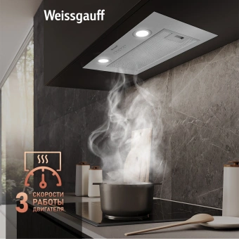 Вытяжка встраиваемая Weissgauff Box 600 PB IX нержавеющая сталь управление: кнопочное (1 мотор) - купить недорого с доставкой в интернет-магазине