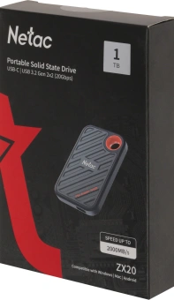 Накопитель SSD Netac USB-C 1000GB NT01ZX20-001T-32BL ZX20 2.5" синий - купить недорого с доставкой в интернет-магазине