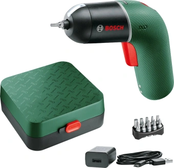 Отвертка аккум. Bosch IXO VI аккум. патрон:держатель бит 1/4" (кейс в комплекте) (06039C7120) - купить недорого с доставкой в интернет-магазине