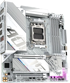 Материнская плата Gigabyte X870M AORUS ELITE WIFI7 ICE Socket AM5 AMD X870 4xDDR5 mATX AC`97 8ch(7.1) 2.5Gg RAID+HDMI - купить недорого с доставкой в интернет-магазине
