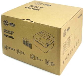 Термопринтер Cactus CS-TP-D430U 203dpi 160мм/с/USB для печ.этик. черный - купить недорого с доставкой в интернет-магазине