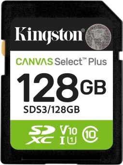 Флеш карта SDXC 128GB Kingston SDS3/128GB Canvas Select Plus V10 w/o adapter - купить недорого с доставкой в интернет-магазине