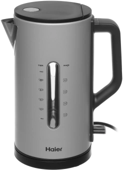 Чайник электрический Haier HK-601 1.7л. 3000Вт серебристый корпус: нерж.сталь (QA0082M00RU) - купить недорого с доставкой в интернет-магазине
