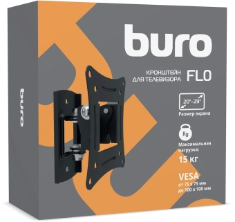 Кронштейн для телевизора Buro FL0 черный 20"-29" макс.15кг настенный поворот и наклон - купить недорого с доставкой в интернет-магазине