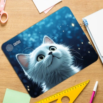 Коврик для мыши Cactus White Cat рисунок 300x250x3мм (CS-MP-D11M) - купить недорого с доставкой в интернет-магазине