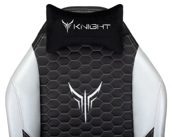 Кресло игровое Knight Neon черный/серебряный соты экокожа с подголов. крестов. металл - купить недорого с доставкой в интернет-магазине