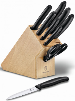 Набор ножей кухон. Victorinox Swiss Classic (6.7193.9) компл.:8шт scissors дерево/черный - купить недорого с доставкой в интернет-магазине