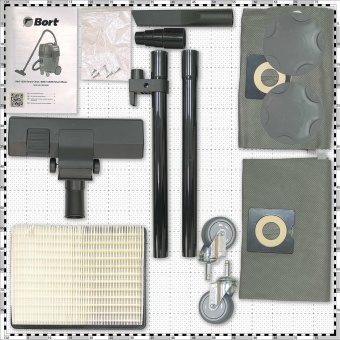 Строительный пылесос Bort BAX-1530M-Smart Clean 1600Вт (уборка: сухая/влажная) черный - купить недорого с доставкой в интернет-магазине