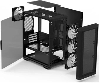 Корпус Zalman M4 черный без БП mATX 4x120mm 2x140mm 1xUSB2.0 2xUSB3.0 audio bott PSU - купить недорого с доставкой в интернет-магазине