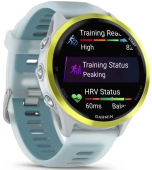 Смарт-часы Garmin Forerunner 570 47мм 1.4" AMOLED корп.золото белое рем.бирюзовый разм.брасл.:135-205мм (010-02971-01) - купить недорого с доставкой в интернет-магазине