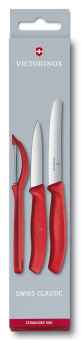 Набор ножей кухон. Victorinox Swiss Classic Paring 6.7111.31 компл.:3предм. красный европодвес - купить недорого с доставкой в интернет-магазине