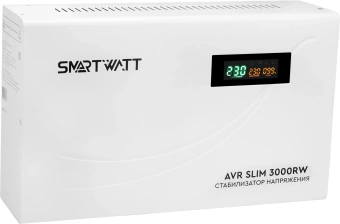 Стабилизатор напряжения Smartwatt AVR Slim 3000RW 3000ВА белый - купить недорого с доставкой в интернет-магазине