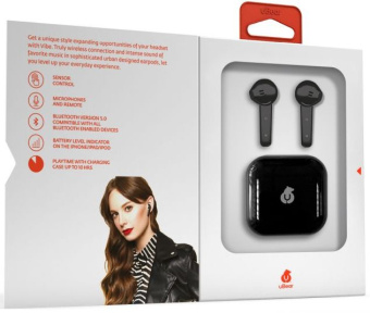 Гарнитура вкладыши uBear Vibe черный беспроводные bluetooth в ушной раковине (TW03BL01-BD) - купить недорого с доставкой в интернет-магазине
