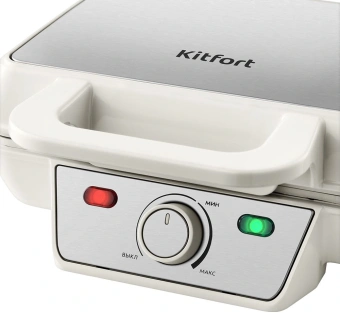 Вафельница Kitfort КТ-5635 1000Вт белый/серебристый - купить недорого с доставкой в интернет-магазине