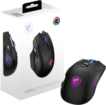 Мышь MSI VERSA PRO W черный оптическая 26000dpi беспров. BT/Radio USB (S12-4301340-CLA) - купить недорого с доставкой в интернет-магазине