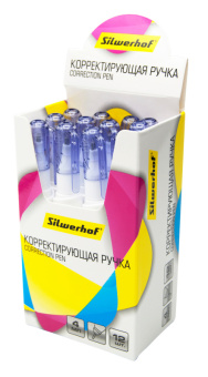 Ручка корректор Silwerhof 443006 шариковый 4мл дисплей картонный - купить недорого с доставкой в интернет-магазине
