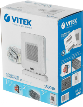 Тепловентилятор Vitek VT-2052 1500Вт белый - купить недорого с доставкой в интернет-магазине