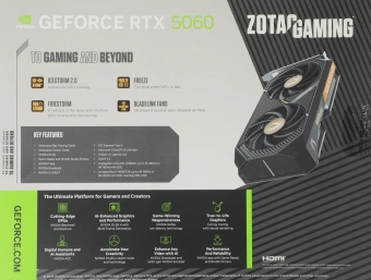 Видеокарта Zotac PCI-E 5.0 RTX 5060 AMP NVIDIA GeForce RTX 5060 8Gb 128bit GDDR7 2550/28000 HDMIx1 DPx3 HDCP Ret - купить недорого с доставкой в интернет-магазине
