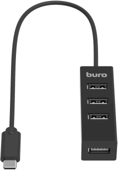 Разветвитель USB-C Buro BPH-C-1906 4порт. черный (BU-USBC-HUB-4U20) - купить недорого с доставкой в интернет-магазине