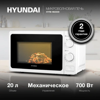 Микроволновая Печь Hyundai HYM-M2009 20л. 700Вт белый - купить недорого с доставкой в интернет-магазине