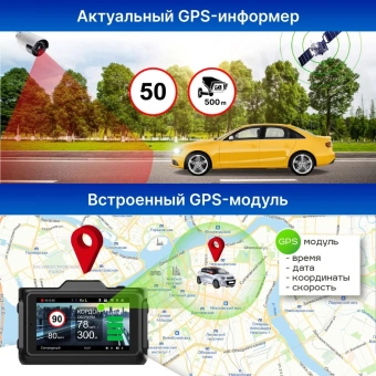 Видеорегистратор с радар-детектором TrendVision Combo F10 1080p 170гр. GPS MSTAR 8336 - купить недорого с доставкой в интернет-магазине