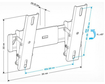 Кронштейн для телевизора Holder LCD-T2611 черный 22"-47" макс.30кг настенный наклон - купить недорого с доставкой в интернет-магазине
