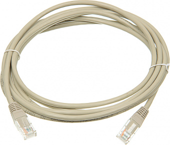 Патч-корд Lanmaster TWT-45-45-3.0-GY UTP вилка RJ-45-вилка RJ-45 кат.5е 3м серый ПВХ (уп.:1шт) - купить недорого с доставкой в интернет-магазине