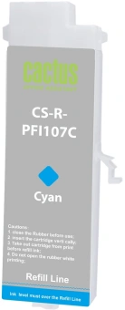 Картридж перезаправляемый струйный Cactus CS-R-PFI107C голубой (260мл) для Canon imageProGRAF iPF670/680/685/770/780/785 без чипа - купить недорого с доставкой в интернет-магазине
