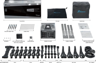 Блок питания Seasonic ATX 2200W Prime PX-2200 Gen.5 80+ platinum (20+4pin) APFC 135mm fan 18xSATA Cab Manag RTL - купить недорого с доставкой в интернет-магазине