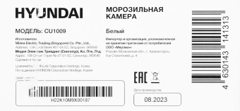 Морозильная камера Hyundai CU1009 белый - купить недорого с доставкой в интернет-магазине