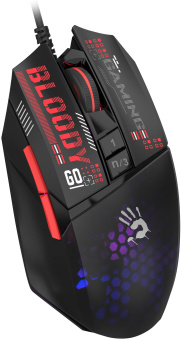 Мышь A4Tech Bloody W60 Max Mini черный/рисунок оптическая 12000dpi USB 9but - купить недорого с доставкой в интернет-магазине