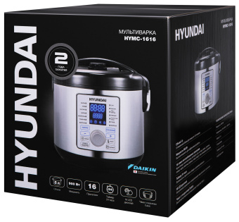 Мультиварка Hyundai HYMC-1616 5л 900Вт серебристый/черный - купить недорого с доставкой в интернет-магазине
