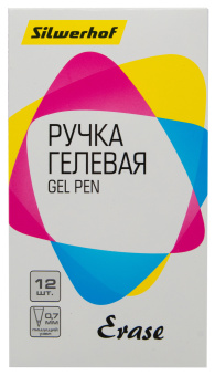 Ручка гелев. Silwerhof Erase d=0.7мм син. черн. в компл.:ластик кор. сменный стержень линия 0.5мм стираемая - купить недорого с доставкой в интернет-магазине