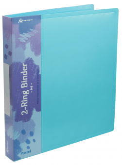 Папка на 2-х кольцах Бюрократ Pastel PAST0812/2RBLUE A4 пластик 0.5мм кор.27мм торц.карм с бум. встав голубой - купить недорого с доставкой в интернет-магазине