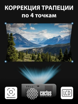 Проектор Cactus CS-PRM.01WT.Full HD-A LCD 19000Lm LS 700Lm ANSI (1920x1080) 2500:1 ресурс лампы:50000часов 2xUSB typeA 2xHDMI 1.8кг - купить недорого с доставкой в интернет-магазине