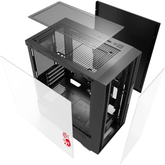 Корпус Bloody CC-123 черный без БП mATX 8x120mm 2xUSB2.0 1xUSB3.0 audio bott PSU - купить недорого с доставкой в интернет-магазине