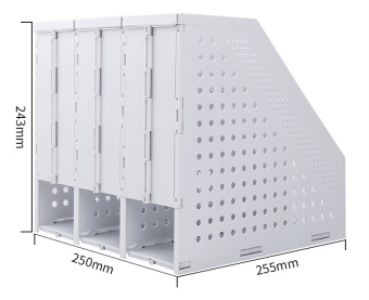 Лоток вертикальный Deli 78995LT-GREY 3отд. складной для бумаг A4 250х256х243мм серый пластик - купить недорого с доставкой в интернет-магазине