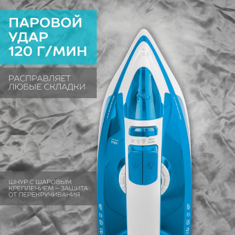 Утюг Scarlett SC-SI30P17 2200Вт синий/белый - купить недорого с доставкой в интернет-магазине