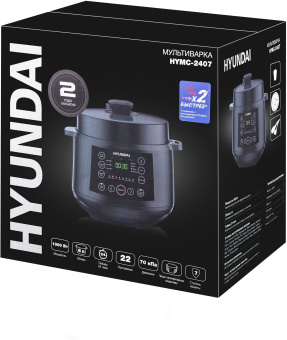Мультиварка-скороварка Hyundai HYMC-2407 5.7л 1000Вт черный/черный - купить недорого с доставкой в интернет-магазине