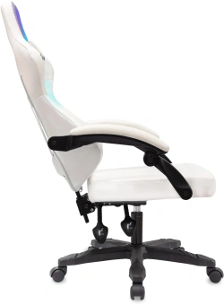 Кресло игровое Knight Wolf RGB белый экокожа/сетка с подголов. крестов. пластик - купить недорого с доставкой в интернет-магазине
