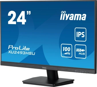 Монитор Iiyama 23.8" ProLite XU2493HSU-B7 черный IPS LED 16:9 HDMI M/M матовая 300cd 178гр/178гр 1920x1080 100Hz DP FHD USB 3кг - купить недорого с доставкой в интернет-магазине
