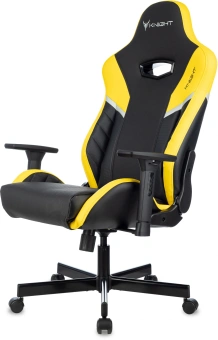 Кресло игровое Knight Thunder 5X черный/желтый экокожа крестов. металл - купить недорого с доставкой в интернет-магазине