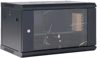 Шкаф коммутационный Rexant (04-0666-112) настенный 6U 600x600мм пер.дв.стекл черный - купить недорого с доставкой в интернет-магазине