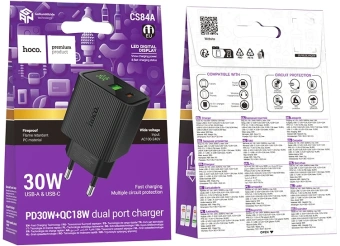 Сетевое зар./устр. Hoco CS84A Excellent PD30W+QC3.0 30W (PD+QC) (64554) - купить недорого с доставкой в интернет-магазине