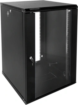 Шкаф коммутационный ЦМО (ШРН-Э-18.350-9005) настенный 18U 600x350мм пер.дв.стекл 85кг черный 300мм 22.14кг 180град. 878мм - купить недорого с доставкой в интернет-магазине