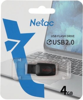 Флеш Диск Netac 4GB U197 NT03U197N-004G-20BK USB2.0 черный/красный - купить недорого с доставкой в интернет-магазине