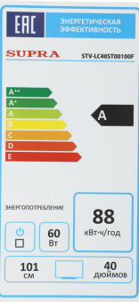 Телевизор LED Supra 40" STV-LC40ST00100F черный FULL HD 50Hz DVB-T DVB-T2 DVB-C USB WiFi Smart TV (RUS) - купить недорого с доставкой в интернет-магазине