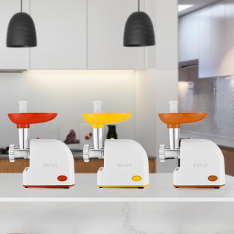 Мясорубка Kitfort КТ-2113-1 1000Вт белый/оранжевый - купить недорого с доставкой в интернет-магазине