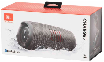 Колонка порт. JBL Charge 5 серый 40W 2.0 BT 15м 7500mAh (JBLCHARGE5GRY) - купить недорого с доставкой в интернет-магазине