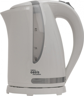 Чайник электрический Oasis K-2PW 1.7л. 2200Вт белый корпус: пластик - купить недорого с доставкой в интернет-магазине